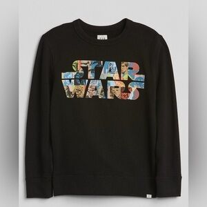 Gap X Star Wars Kids Crewneck Sweatshirt Size 6-7 Longsleeve Black Pullover